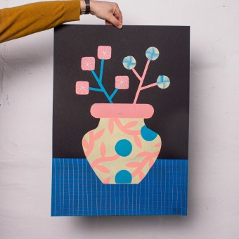 Martin Krusche - »Blumenvase mit Ornament«, 50x70cm