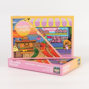 Sunshine Puzzles, CABANA DE PLAYA und CANDAYLAND, 2x 260 Teile Puzzle in einer Box