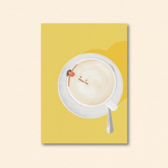 Cappuccino Bad / Postkarte A6 / Svea Hansohn Illustration