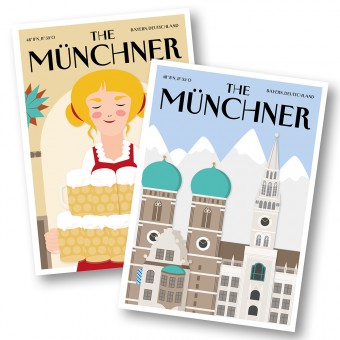 Martina Olonschek | Postkarten The Münchner Wirtin und Skyline | 2er-Set
