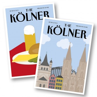 Martina Olonschek | Postkarten The Kölner Halver Hahn und Skyline | 2er-Set