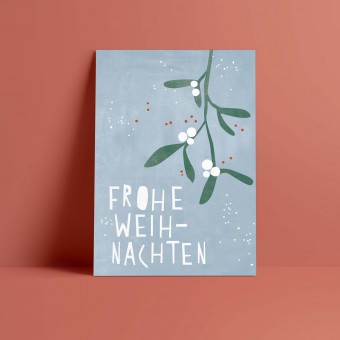 Designfräulein // Weihnachtskarte // Frohe Weihnachten Mistelzweig