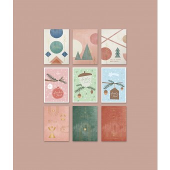 Designfräulein // Weihnachtskarten // Gold // 9er-Set