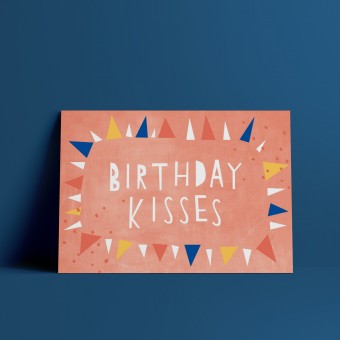 Designfräulein // Postkarte // Birthday Kisses