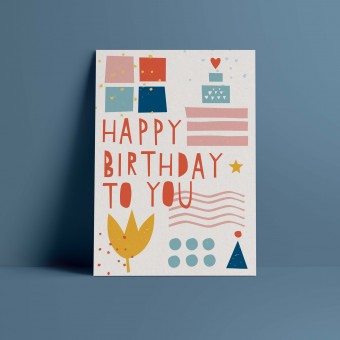 Designfräulein // Postkarte // Happy Birthday to You