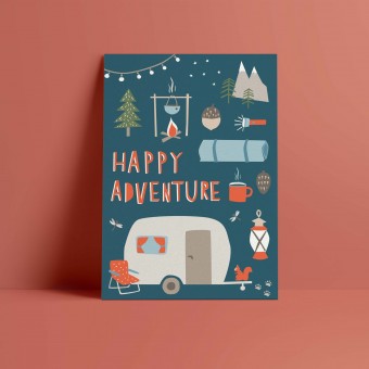 Designfräulein // Postkarte // Happy Adventure