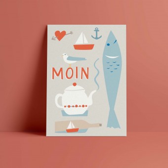 Designfräulein // Postkarte // Moin