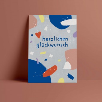 Designfräulein // Postkarte // herzlichen glückwunsch