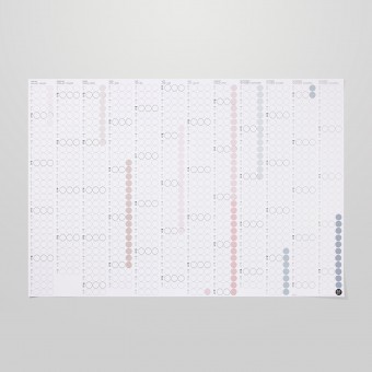 dot on Jahresplaner 2026 mit Klebepunkten · 100x69 cm · nordic edition