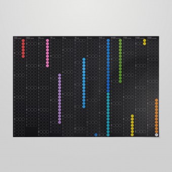dot on Jahresplaner 2026 mit Klebepunkten · 100x69 cm · rainbow edition