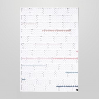 dot on Jahresplaner 2026 mit Klebepunkten · 69x100 cm · nordic edition