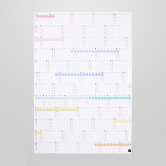 dot on Jahresplaner 2026 mit Klebepunkten · 69x100 cm · pastell edition