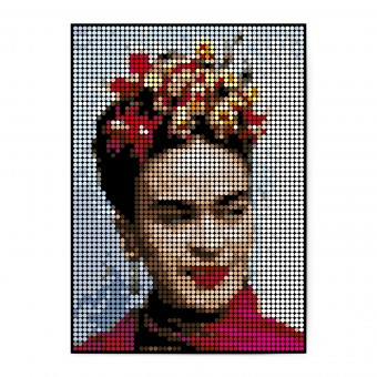 dot on Pixelart · Kleben nach Zahlen · Set mit Klebepunkten · Frida 50x70 cm