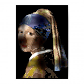 dot on Pixelart · Kleben nach Zahlen · Set mit Klebepunkten · Vermeer 50x70 cm