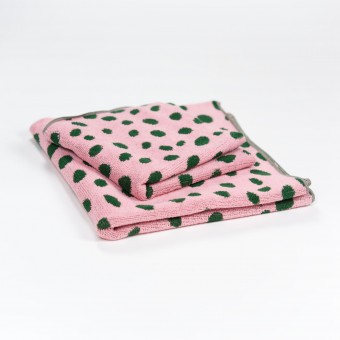 Towel.Studio | Frottee Badetuch Pebbles | Pink & Green