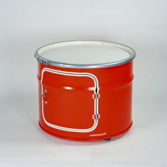 Lockengelöt - Bob mit Tür - Couchtisch aus Hamburger Ölfässern