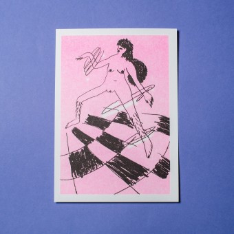 Girls in Motion Dancing Woman Riso A6 Postkarte