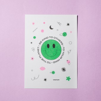Girls in Motion Be kind Riso A6 Postkarte
