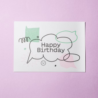 Girls in Motion Happy Birthday Geburtstag Riso A6 Postkarte