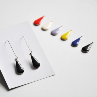 nahili OHRRINGE - tiny colorful rain - Emaille Tropfen verschiedene Farben