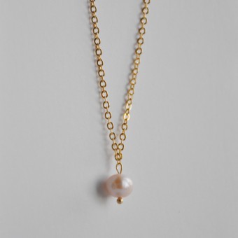nahili KETTE "rose Pearl" Perlmutt Perle Anhänger - 14K gold plattiert - 50cm