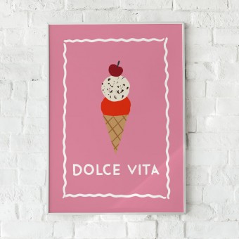 vonSUSI - Poster "Dolce Vita Eis" in pink