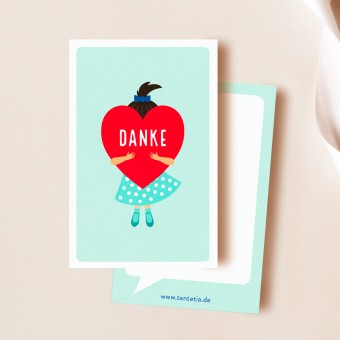 Minikarte "Danke" - herzlich und süß