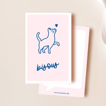 Minikarte „Bissous“ – Liebe Grüße mit französischem Flair