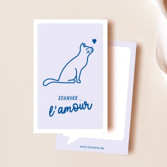 Minikarte „Schnurr… l´amour“ – Liebe & Katze