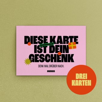 "Dein Geschenk" Postkarte Din A6, 3 Stück – DIVERSES