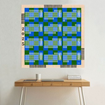 Jahresplaner 2025 Karo blaugrün / kilim