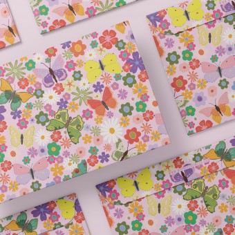 Bunte Briefumschläge mit Blumenwiese | Set aus 8 DIN C5 Kuverts - My Pretty Circus