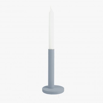 Einfachdesign, Kerzenständer groß blaugrau, zerlegbar, Massivholz lackiert