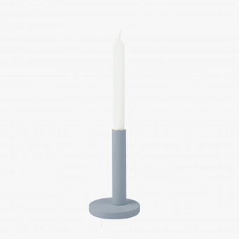 Einfachdesign, Kerzenständer klein, blaugrau, zerlegbar, Massivholz lackiert