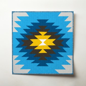 Pattern Kunstdruck / Gicléeprint / Kilim Yamka azurblau