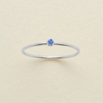 Anoa Ring Geburtsstein Birthstone Monat März Light Sapphire Blau Silber