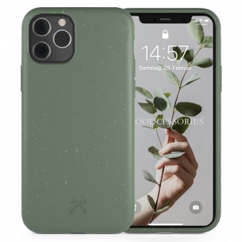 Woodcessoires – Nachhaltige iPhone Hülle aus Bio-Material für iPhone SE / XS / 11 / Pro / Max (nachtgrün)