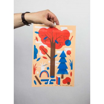 Martin Krusche - Stencilprint »Forest« DINA4