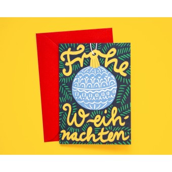 Weihnachtskarte Christbaumkugel »Frohe Weihnachten« // Papaya paper products