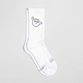 Fyngers - Hang Loose weiße Tennissocken aus Biobaumwolle