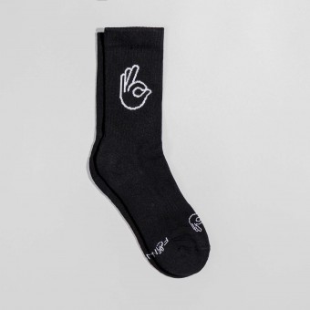 Fyngers - OK schwarze Tennissocke aus Biobaumwolle