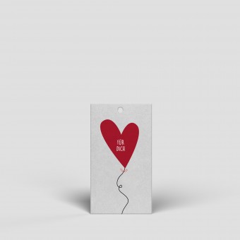 Kleiner Geschenkanhänger - Rotes Herz - Nr. 160 - Naturbedacht