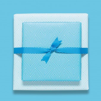 Geschenkpapier "Trinity" in Türkis mit geometrischem Muster - 5 Bogen - My Pretty Circus