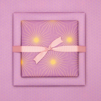 Lila Geschenkpapier "Sonnensterne" - 5 Bogen - My Pretty Circus