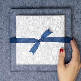 Blaues Geschenkpapier "Wellen" - 5 Bogen - My Pretty Circus