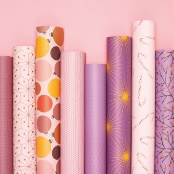 12 Bogen Weihnachtspapier mit verschiedenen Mustern (rot) von My Pretty Circus