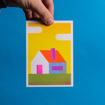 Martin Krusche - Risographie »Häuser - Blockhütte«, DIN A6