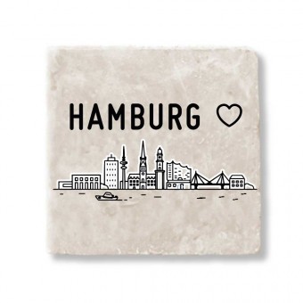 Stadtliebe® | Hamburg Marmor Magnet „Hamburg Skyline“