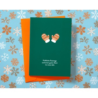 Süße Weihnachtskarte mit Handschuhen // Papaya paper products