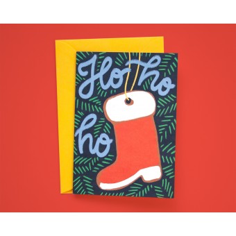 Weihnachtskarte Nikolausstiefel »Ho ho ho« // Papaya paper products